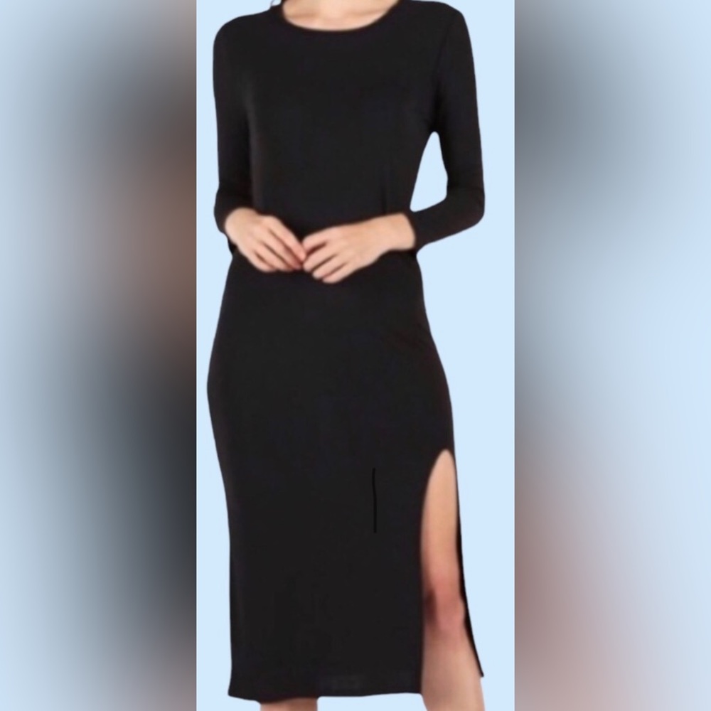 NWT ZENANA BASIC BLACK MIDI